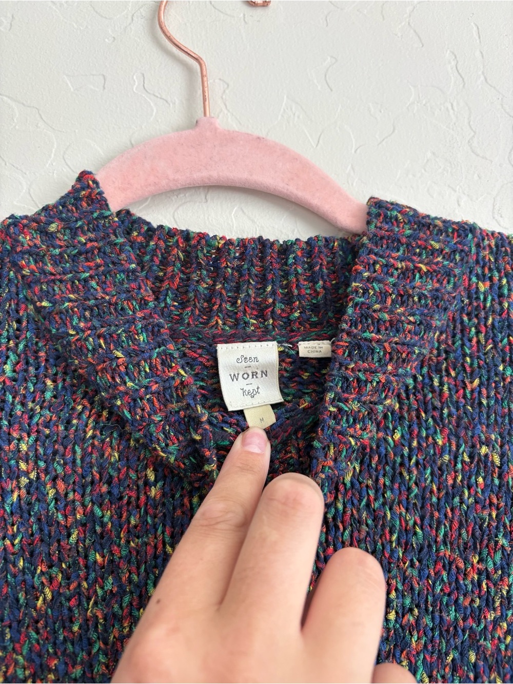 Anthropologie Seen Worn Kept Confetti Mockneck Sweater Purple Medium - Picture 4 of 7